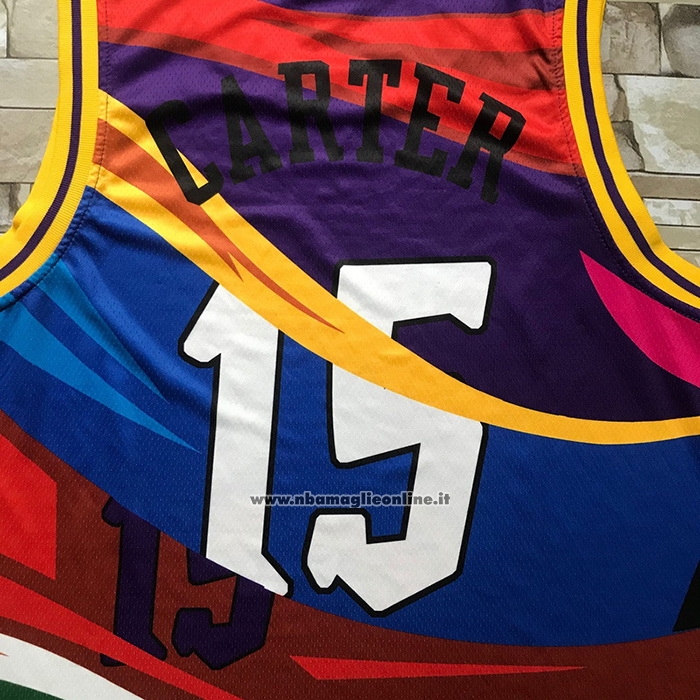 Maglia Toronto Raptors Vince Carter #15 Rainbow Classic Nero